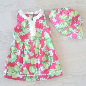 Janie and Jack Linen Dress and Hat Set